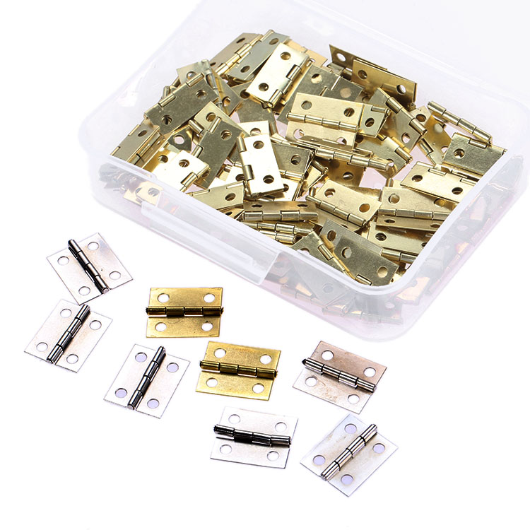 Furniture Hardware Screws - Mini charnières décoratives argentées/dorées avec boîte